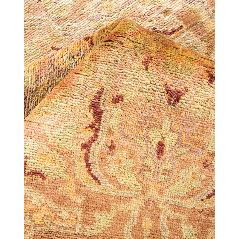 Tapis unique en laine noué à la main 8 pi 1 po x 9 pi 10 po nouvel âge Viren