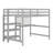 Twin Size Wooden Loft Bed With Shelves And Desk,Bed W/Writing Board & Full-Length Guard Rail,Slat Support-1866023880