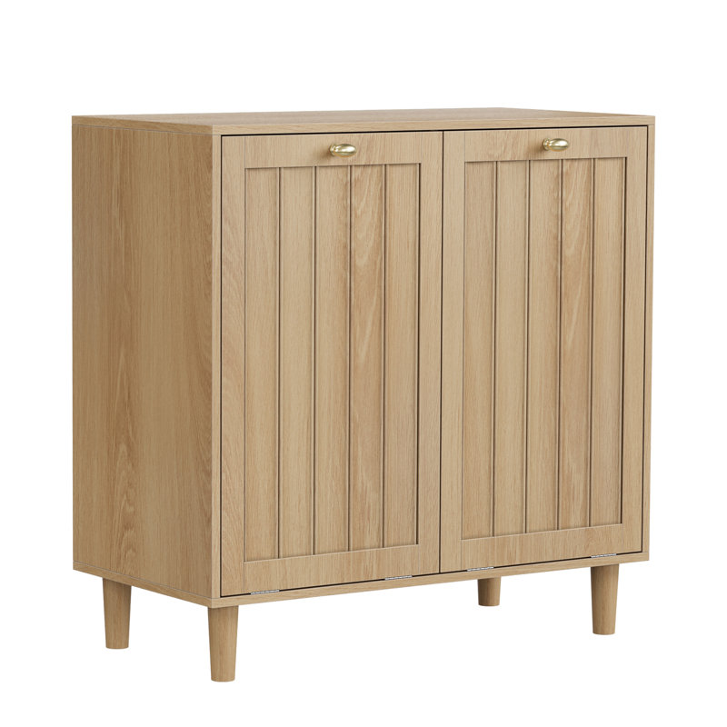 Panier à linge incliné avec panier intérieur amovible, panier à linge dissimulé, armoire de rangement pour salle de bain, support de rangement autoportant, couleur chêne