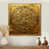 Toile avec cadre flottant or