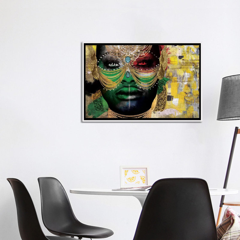 «Girl» par Nikki Chu - reproduction, H 26 po x l 40 po x 1,5 po, Cadre blanc