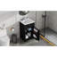 Meuble-lavabo noir de 50 cm avec lavabo, fini peint, tablette de rangement et poignée ronde. Porte d'armoire de 50 cm avec tablette réglable.