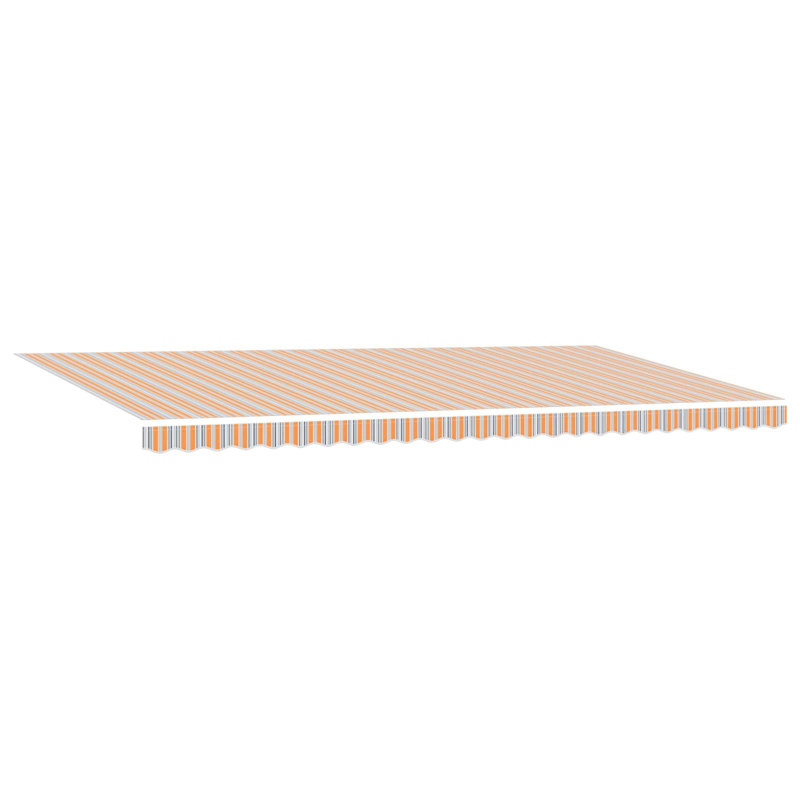VidaXL Polyester Cover Retractable Patio Awning, 165cm H x 300cm W x 200cm D, Orange/Grey, Striped