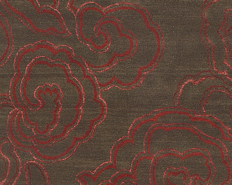 Cloud Nine Abstract Area Rug in Brown/Red, Rectangle 8' x 10'