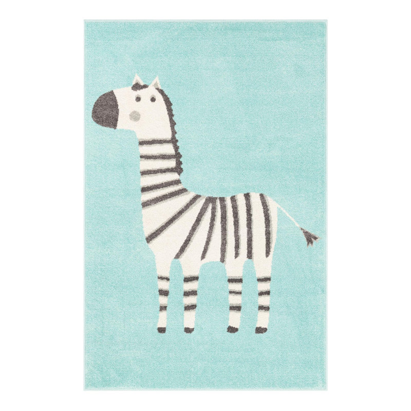Whimsy Machine Woven Polypropylene Plastic Rug, Rectangle 3'11" x 5'11"