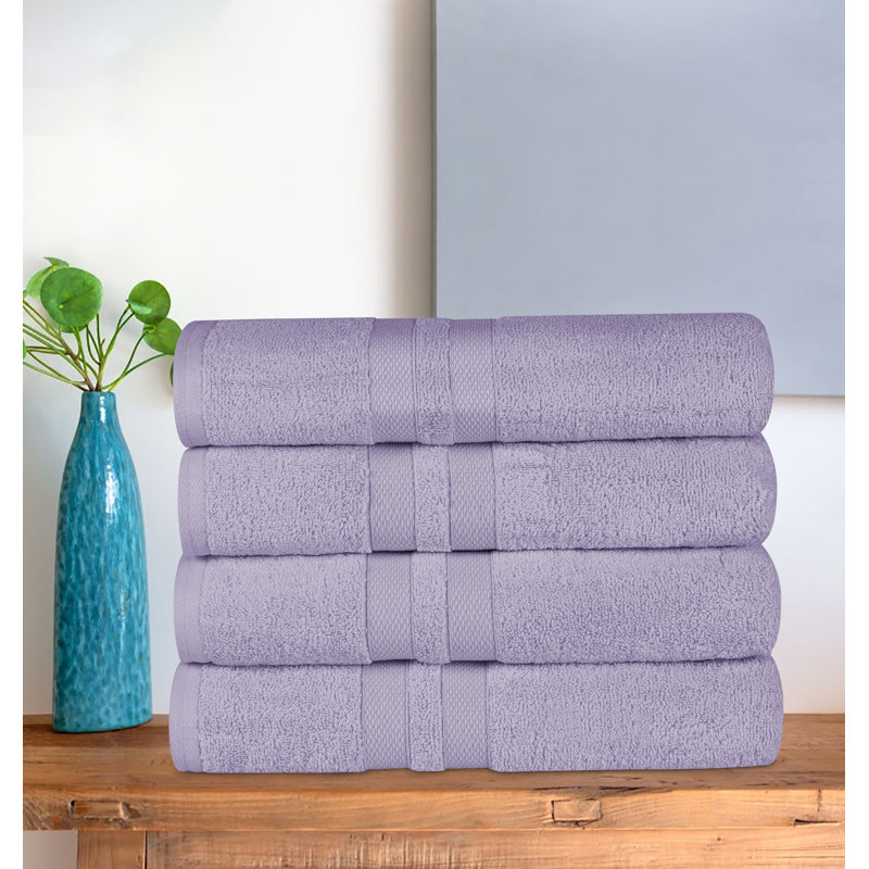 Winthrop 100% Cotton Quick-Drying Absorbent Solid Bath Towel Set , Wisteria