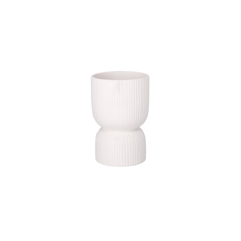 Vase en céramique blanc brillant