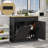 13 Gallon Tilt Out Trash Can Cabinet with Charging Station, Freestanding Hidden Garbage Can Cabinet with Adjustable Shelf, Wooden Cabinet for Kitchen and Laundry Hamper-1794242318