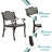 Canora Grey 7 Piece Outdoor Patio Dining Set For 6 Seater Dining Table Set, All-Weather Cast Aluminum Patio Conversation Set For Garden With 6 Chairs, 1 Rectangular Table, 2" Umbrella Hole, Dark Bronze