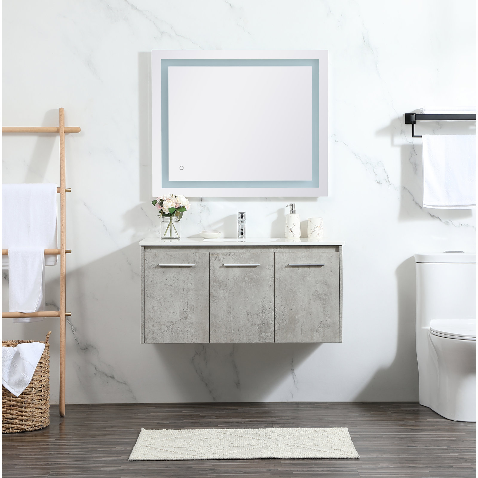 Goodfellow 39.76'' Single Bathroom Vanity, Concrete Gray
