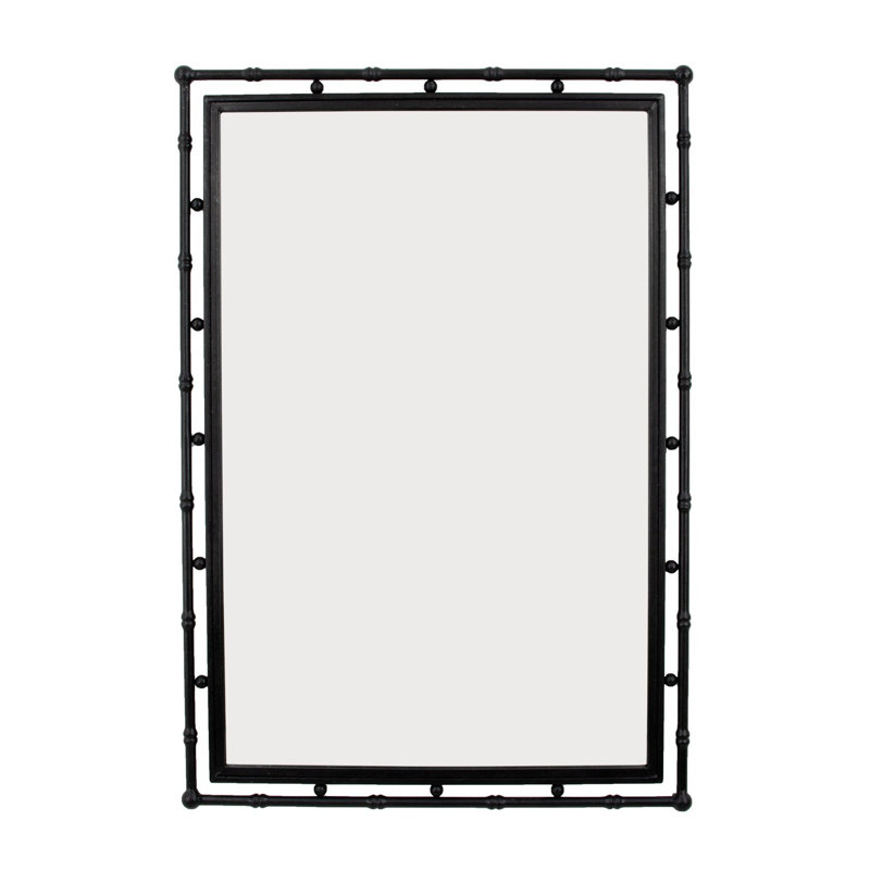Jamison Flat Metal Wall Mirror, Black