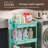 Rolling Cart with Drawer & Lockable Wheels, Plastic Shelf Storage Organizer Cart-111378620-129000603
