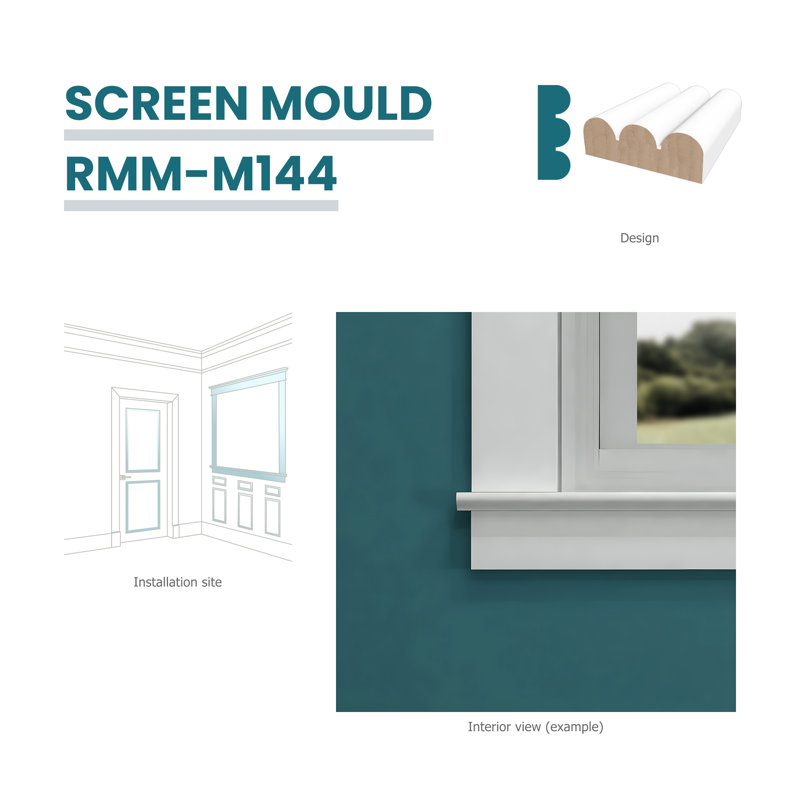 Moule à écran en pin assemblé au doigt de 1/4 po x l 3/4 po x L 96 po RMM M144 10 pièces 80 pi au total