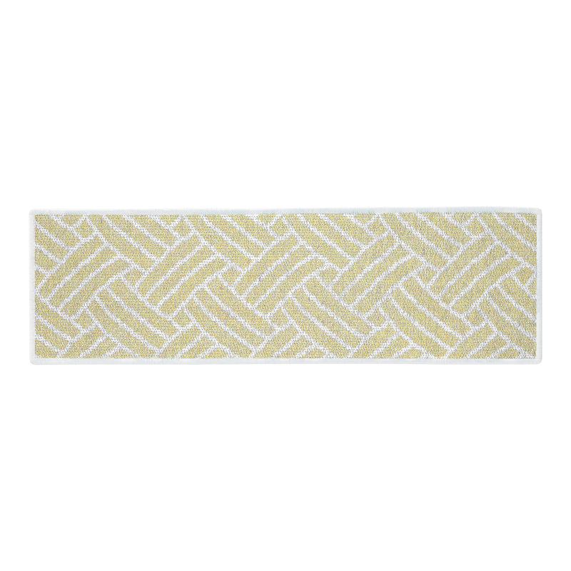 Tapis de marche intérieur antidérapant 9 po x 28 po Sisal Design - 70% coton, Jaune crème banane