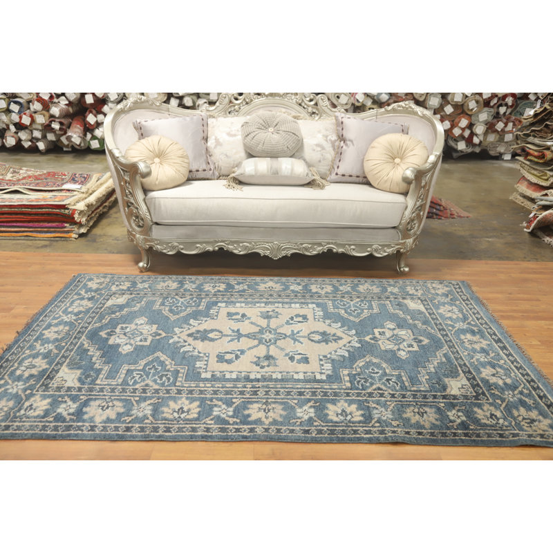 Tapis géométrique Oushak 5 x 8