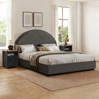 3 Piece Upholstered Bedroom Set And Set Of 3 Nightstands