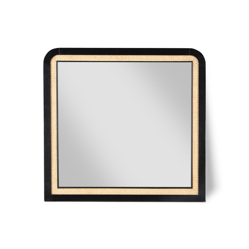 Miroir d'appoint biseauté Aerik, Noir