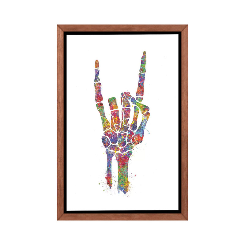 «Skeleton Hand» - reproduction, Cadre bois classique, H 40 po x l 26 po x P 1,5 po