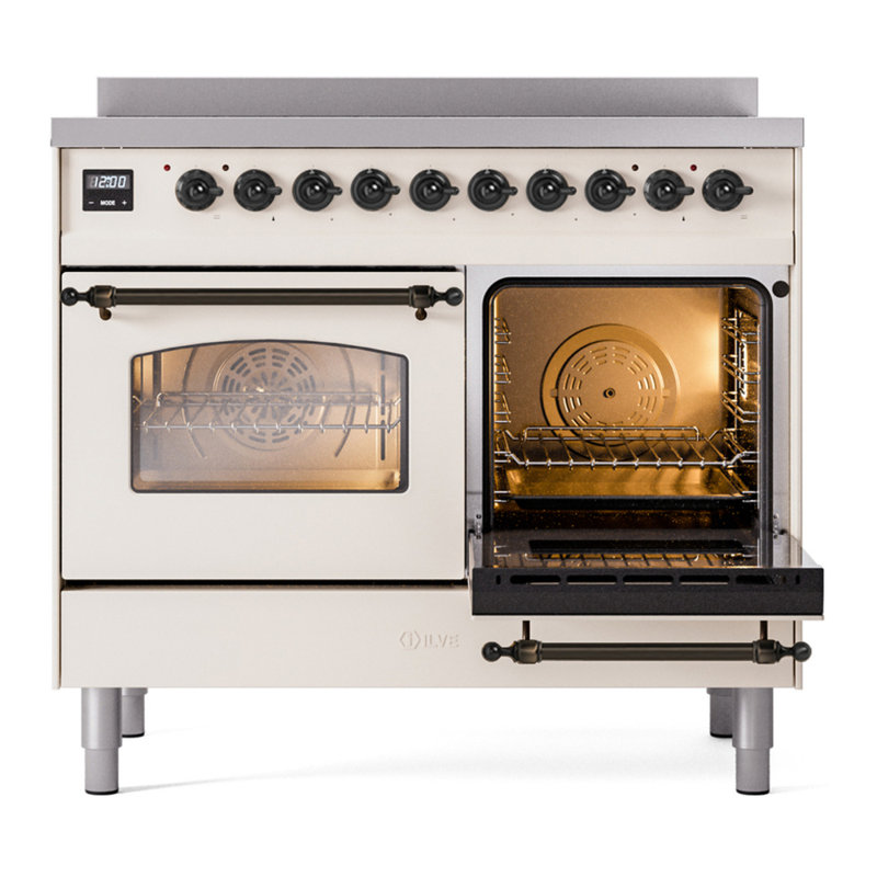 ILVE Nostalgie II 40 in Induction Range, Antique White/Bronze