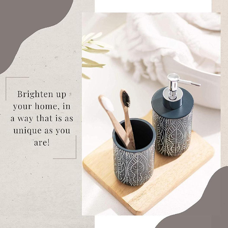Navy Blue Ceramic Bathroom Accessory Set