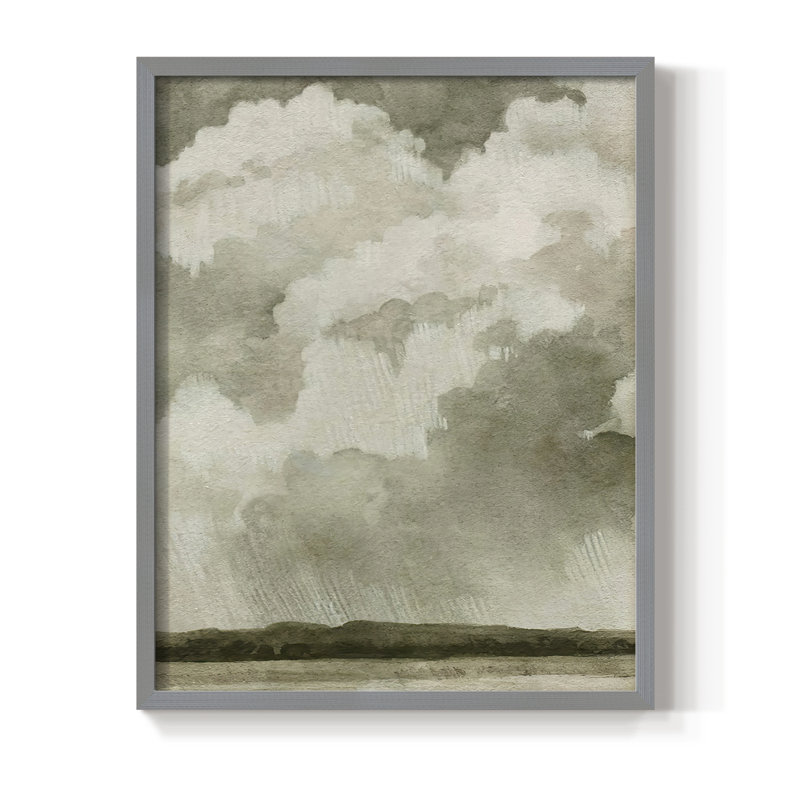 Big Dark Sky I Framed Print - Solid Wood, Gray Single Picture Framed, 10" H x 8" W