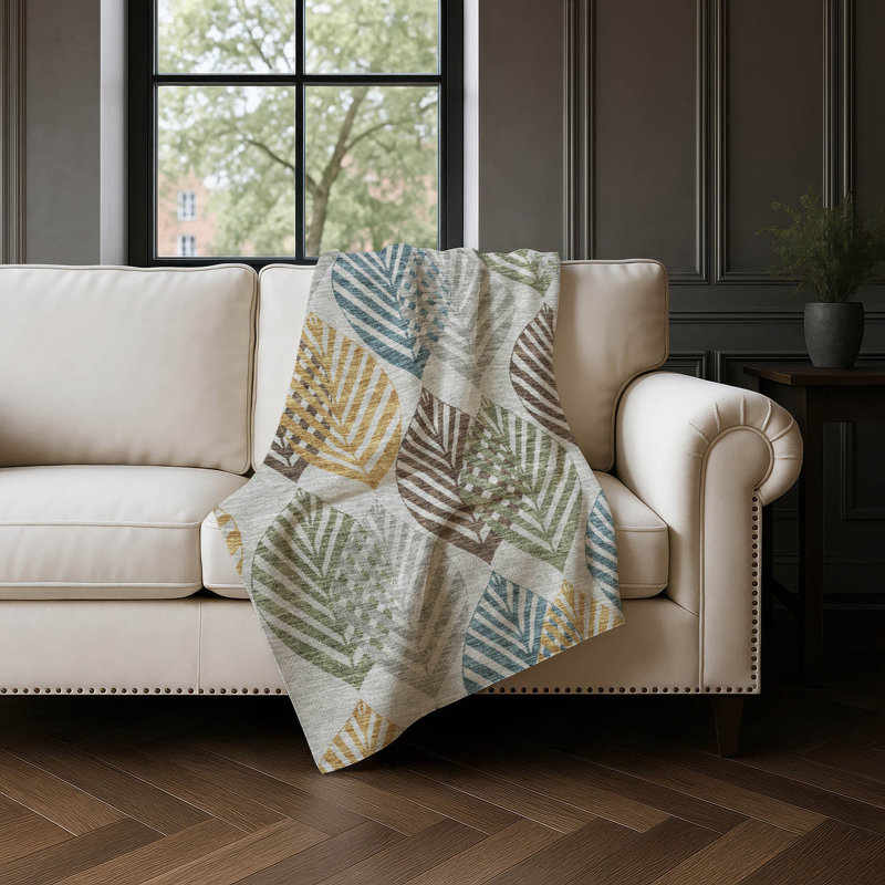 Jeté floral Sherpa ASB744 Addison, Motif floraux gris
