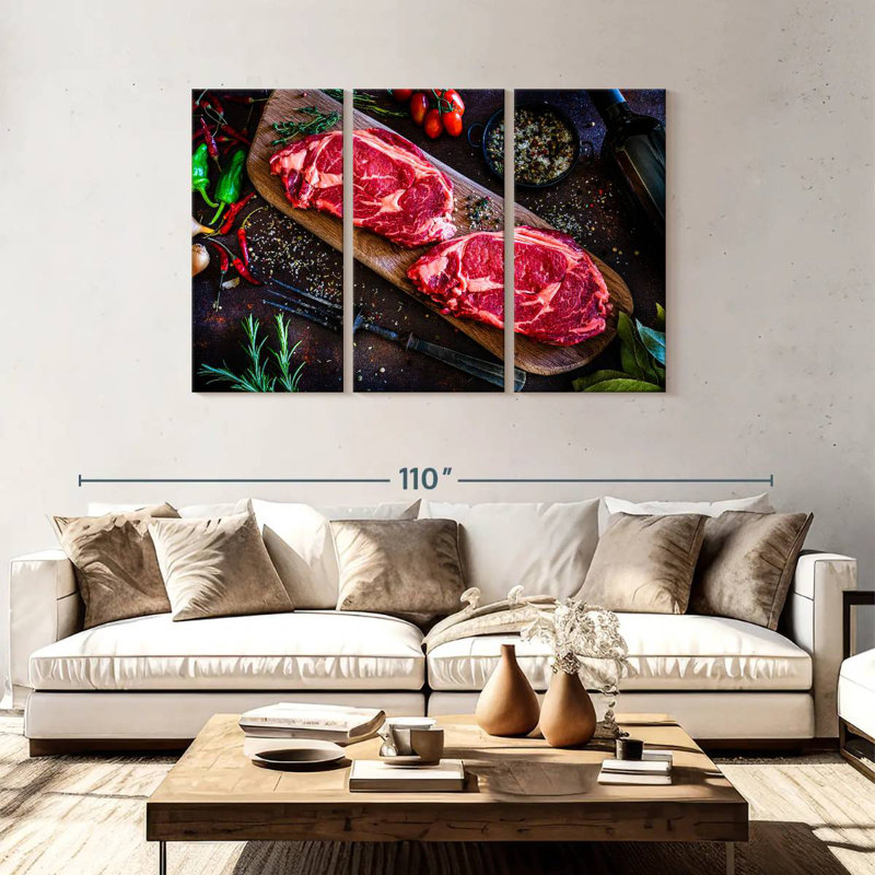 Yarlin Angus Steak Cuts, 48" H x 74" W