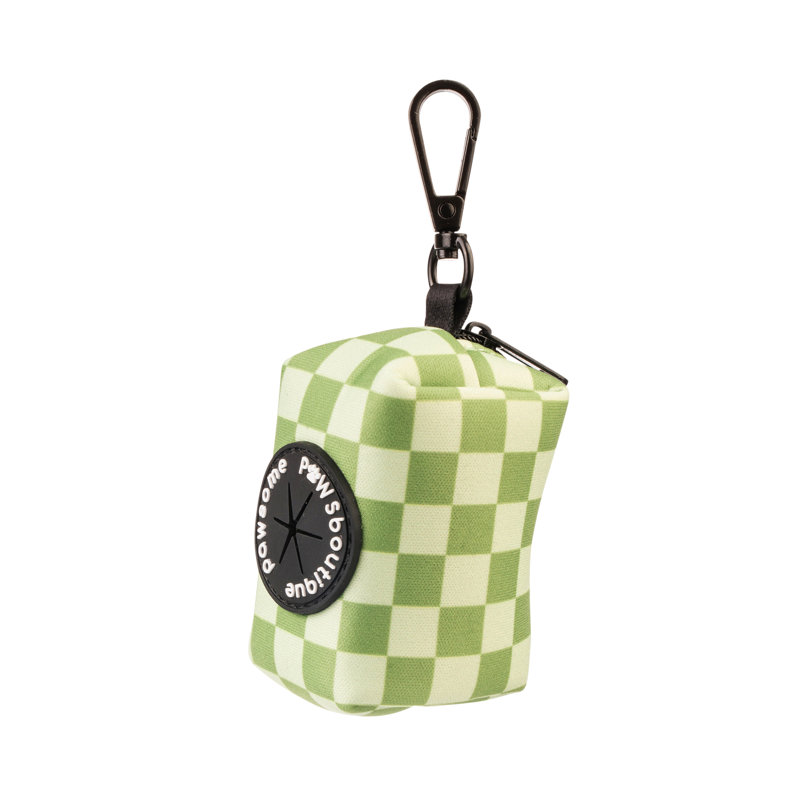 Pawsome Paws Boutique Poo Bag Holder Green Check