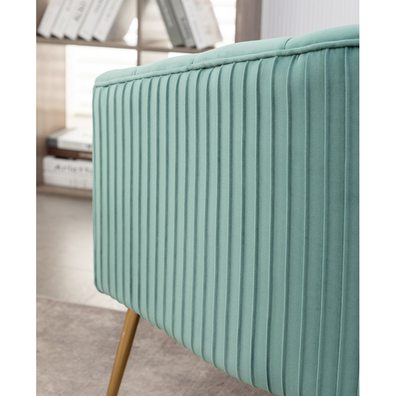Mariantonietta Velvet Barrel Chair, Teal Velvet