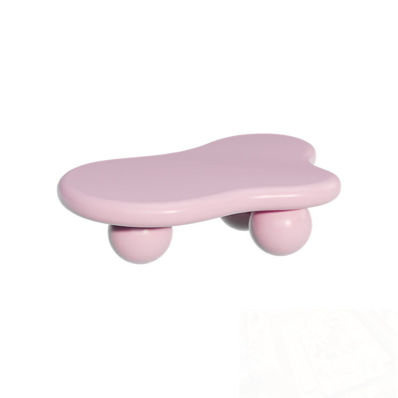 Nuage en forme d'Asya avec 3 pieds sphériques robustes, Rose
