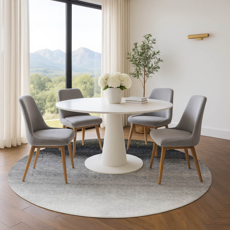 Premium Machine Washable Ariel Ombre Rug, Round 8'