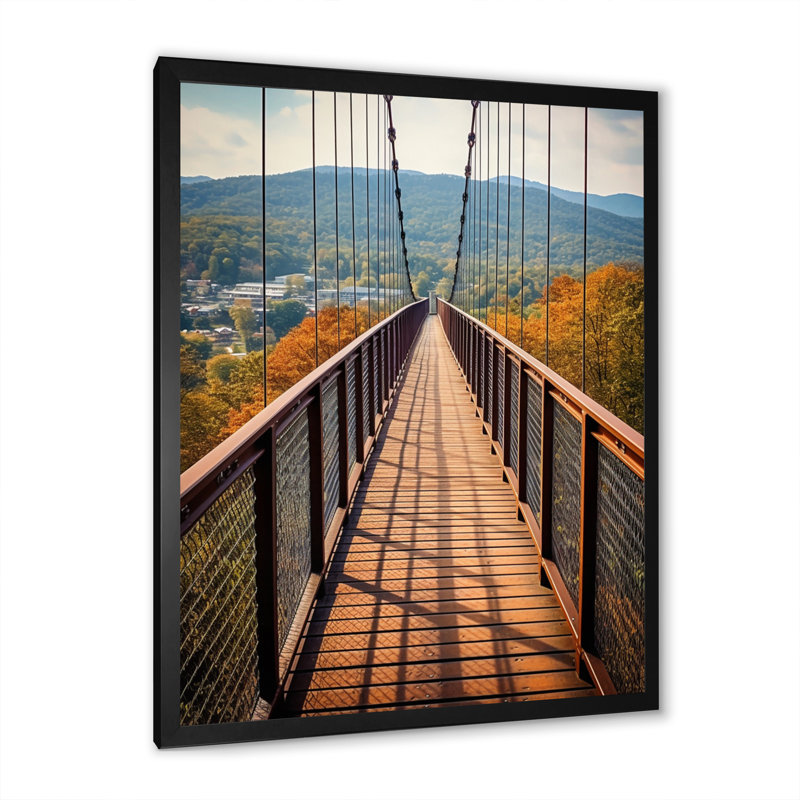 Gatlinburg Skybridge, Tennessee, reproduction sur toile, H 32 po x l 24 po x P 1 po, Cadre photo noir