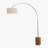 Mirela Arc Floor Lamp with Oversized Drum Shade with Curved Metal Stand - Natural -2094415780