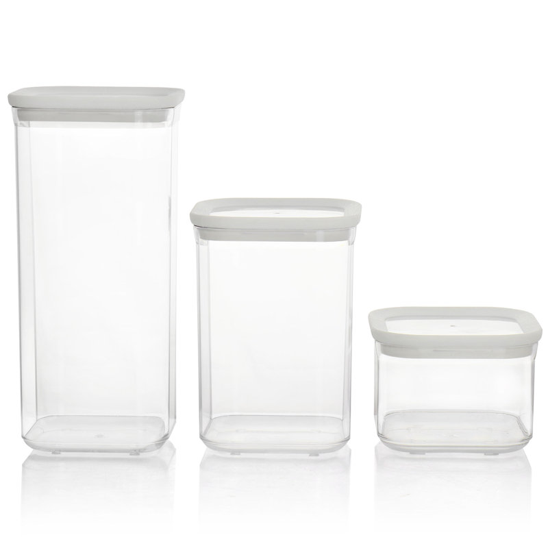 Ensemble de 3 contenants en plastique empilables en plastique