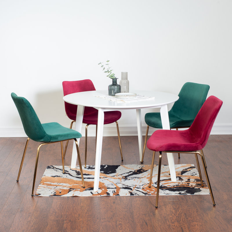 Ensemble de salle à manger Aufurr, 5 pièces: table, 4 chaises, Vert; rouge