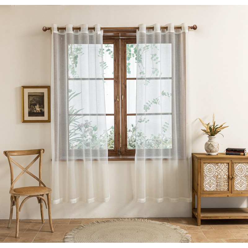 Light Filtering Polyester Back Tab Curtains Panel(Set of 2), Grey