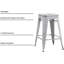 Tabourets de bar sans dossier, légers, industriels, contemporains, rustiques, rétro, costaux, en métal, sans dossier et avec 4 pieds (sans la table)