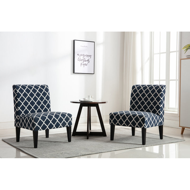 Upholstered Slipper Chair, Blue