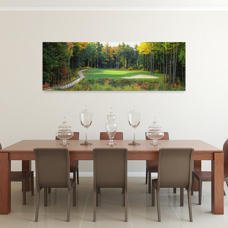 Parcours de golf, Nouvelle-Angleterre, États-Unis, paysage contemporain abstrait, art mural, H 20 po x l 60 po