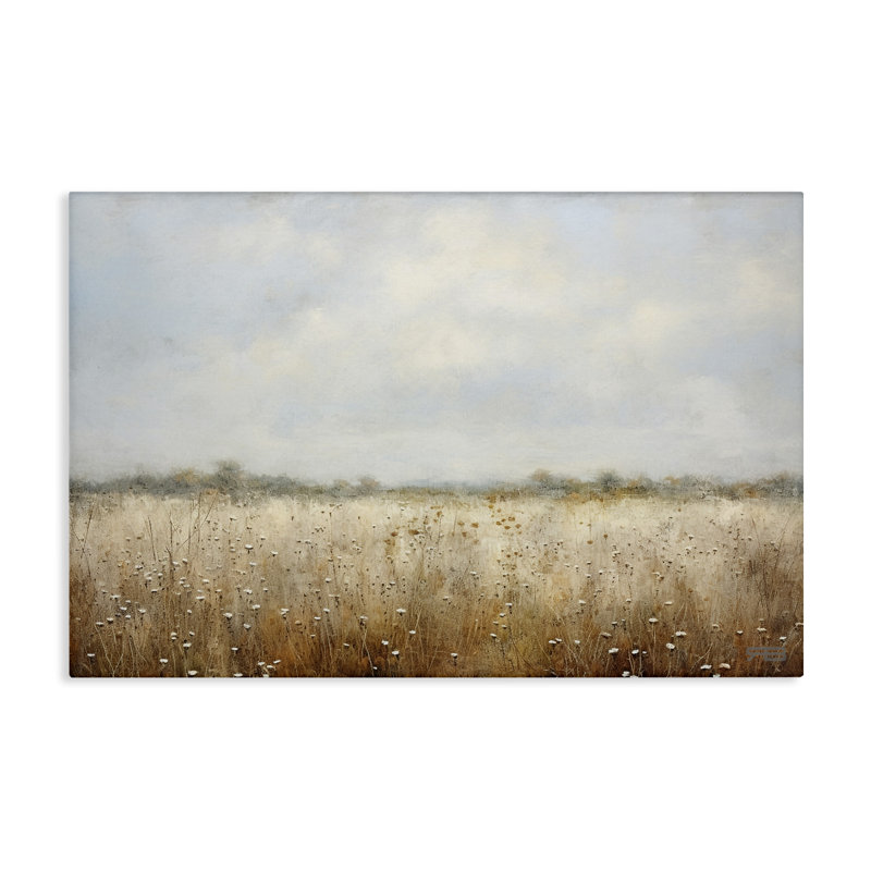 «Soft Daisy Field», art mural sur toile par Roozbeh Bahramali, H 16 po x l 24 po