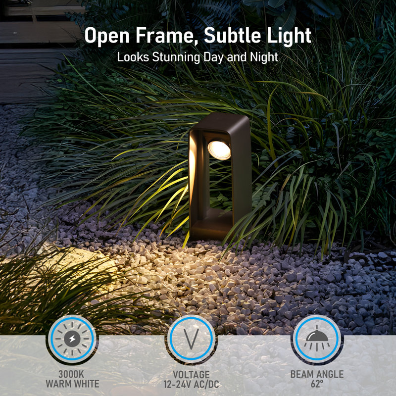 3W Adjustable Head Pathway Light, 180° Tilting Head, Low Voltage Modern Mini Landscape Light