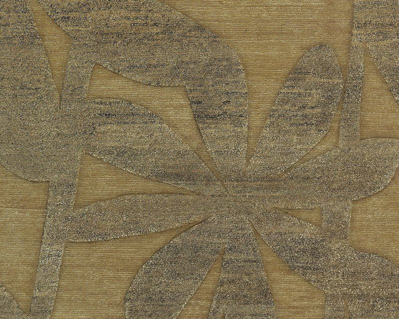 Paradise Floral Area Rug in Gold/Taupe, Rectangle 2' x 3'
