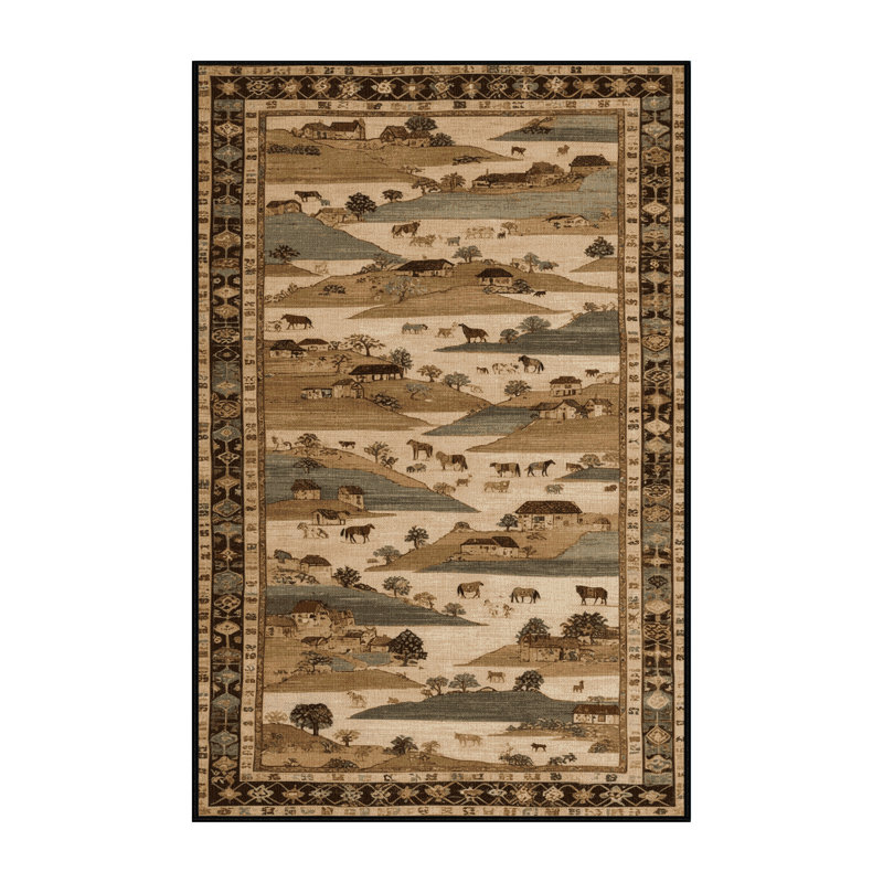 Machine Washable Turkish Brown Area Rug, Runner 2' x 4'