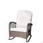 Chaise berçante d'extérieur en osier à assise large, coussin épais et moelleux-736097631