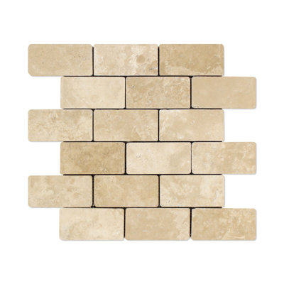 Durango Cross Cut Travertine Brick Joint Mosaic Wall & Floor Tile