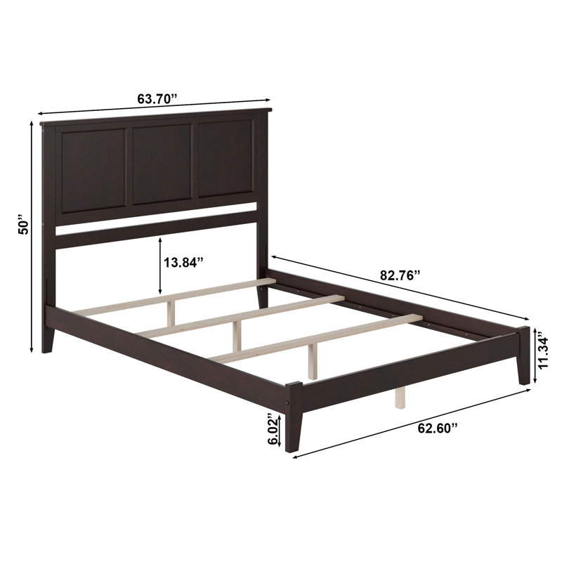 Troutville Solid Wood Standard Bed, Queen, Espresso