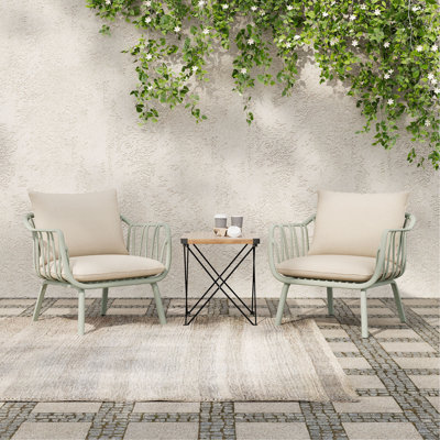 Fauteuil club d'extérieur Huron PP, avec coussin, ensemble de 2