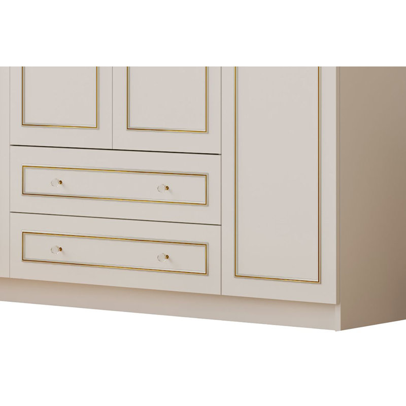 Vanegas 4 Door Manufactured Wood Wardrobe