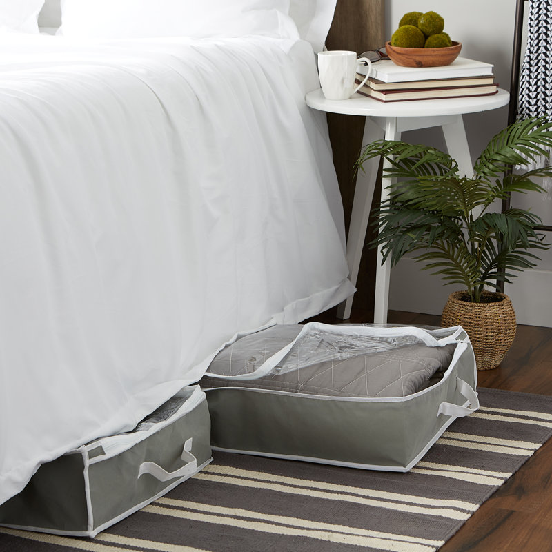 Ensemble de rangement sous le lit 2 pièces Salinas, H 12 po x l 18 po x P 24 po, gris