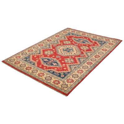 Tapis zone en laine rouge/beige/brun clair 6 pi 9 po x 9 pi 5 po à la main one-of-a-kind-noué la 2010 Berj